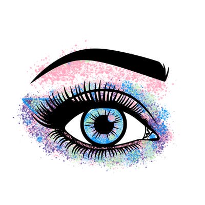 een oog met wimpers er mag absoluut geen wing zijn