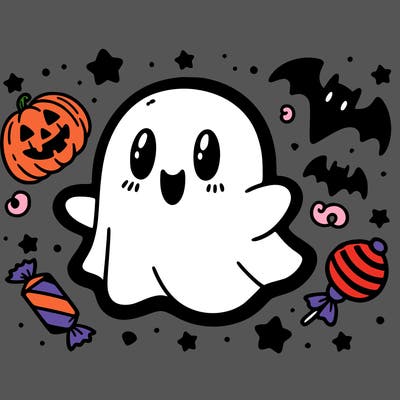 halloween cute little ghost