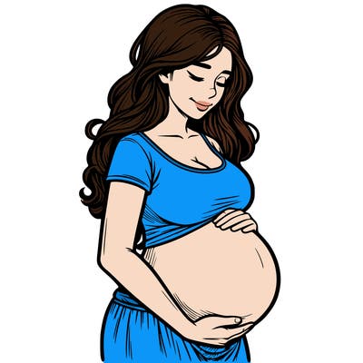 woman heavily pregnant realistic