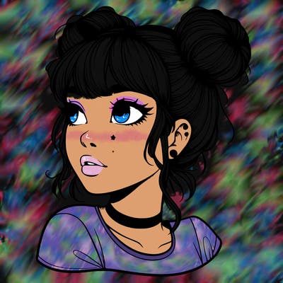 realistic girl with spacebuns