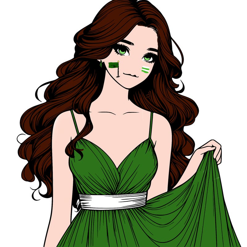 realistic girl in flowy silky prom dress