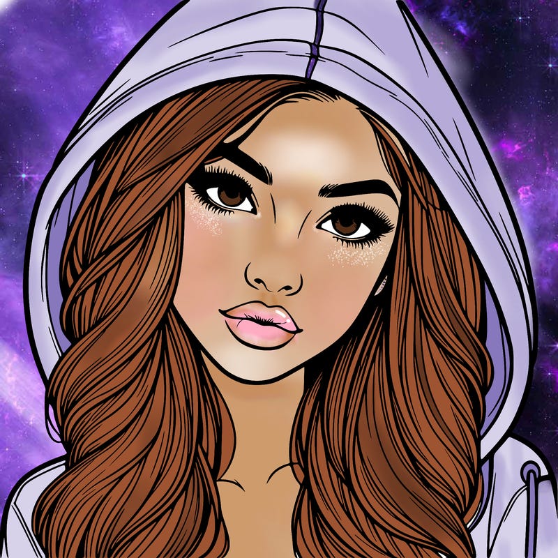 realistic beautiful girl with a hood on