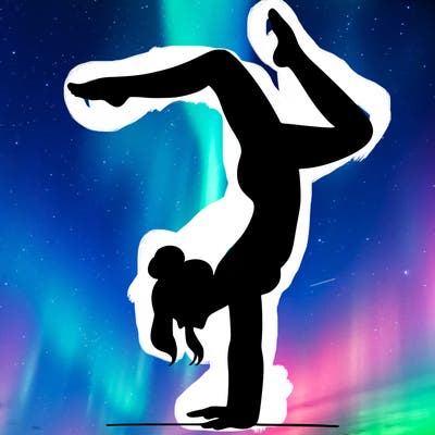 a woman doing a handstand