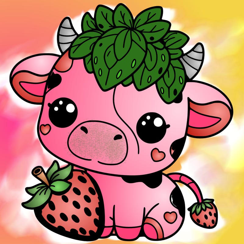 cute strawberry cow