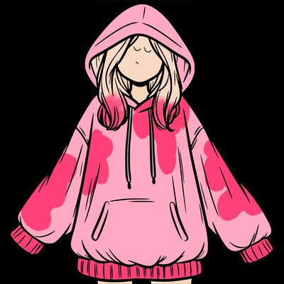 girl in oversized hoodie