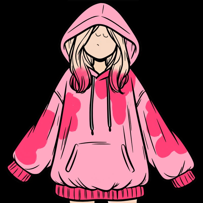 girl in oversized hoodie