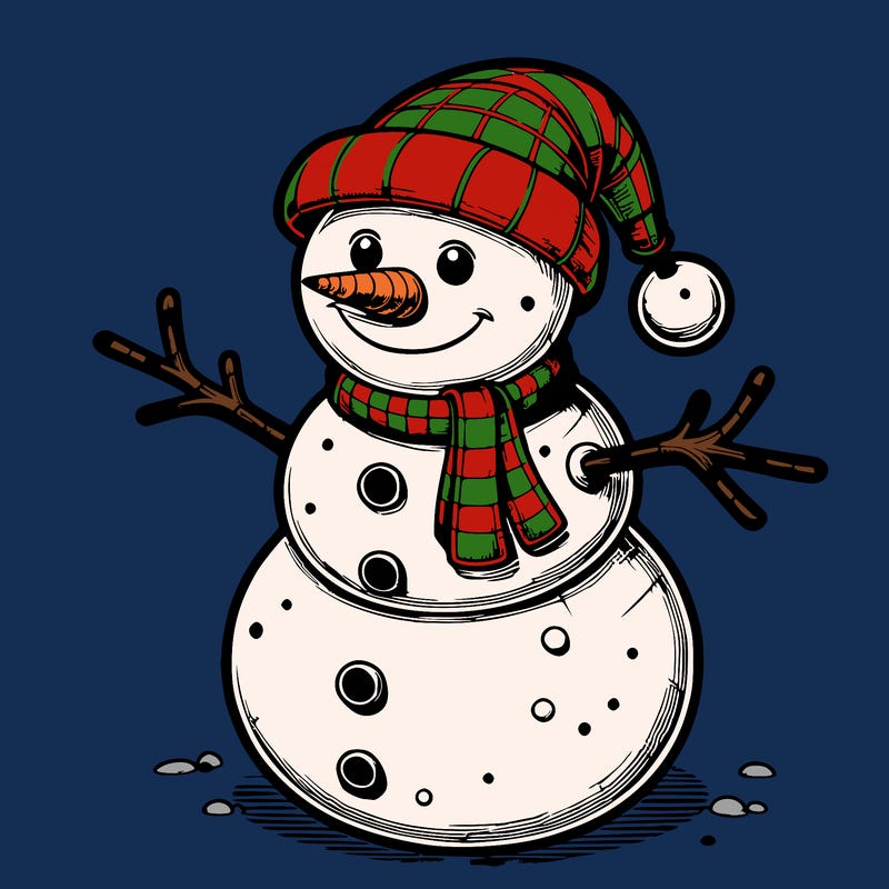 realistic christmas snowman