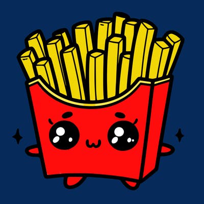 a cute. french fries
