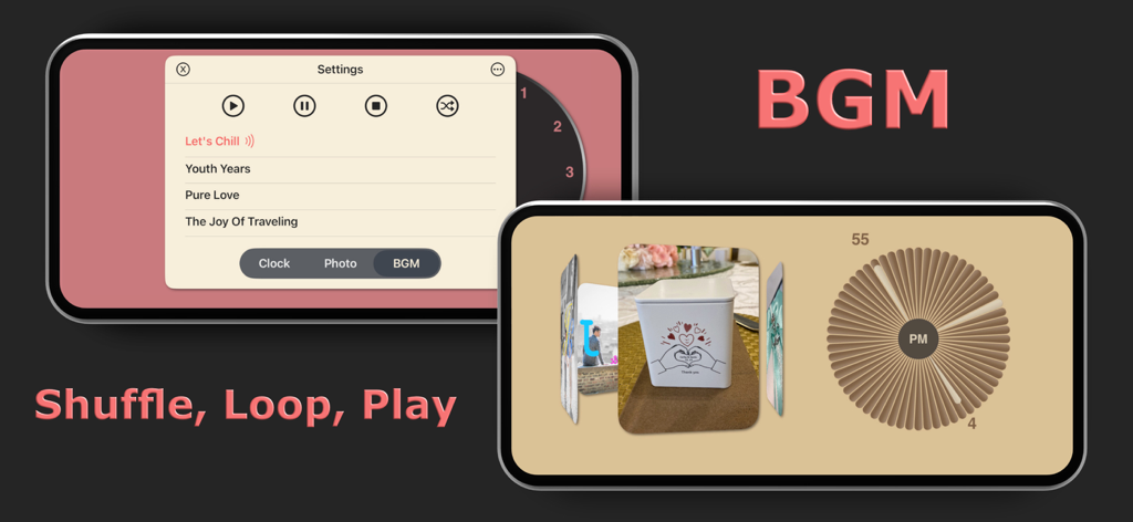 Clock Plus - Carousel Photo | Stylish Desk Clock & Photo Frame