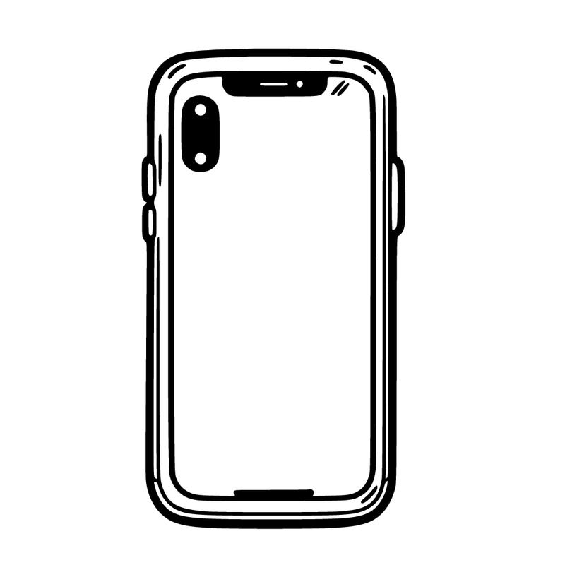 blank phone case with line down the middle