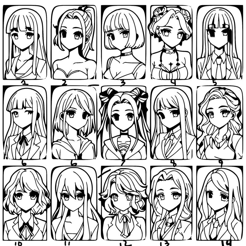 girls that look diffrent anime