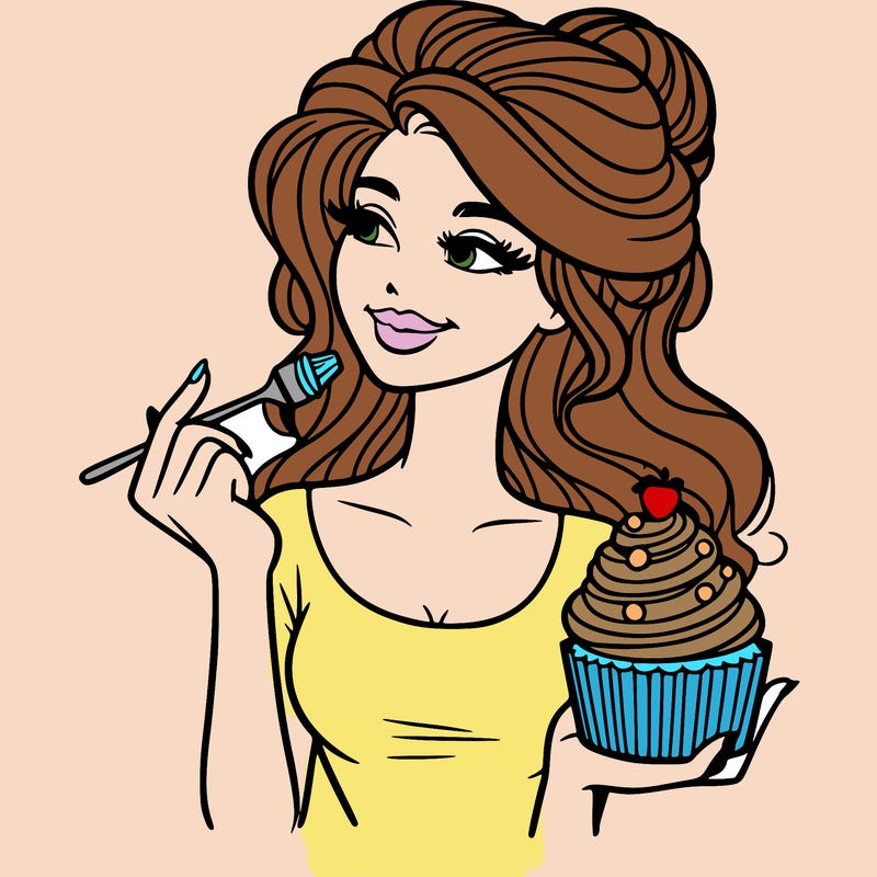 pretty woman with a cupcake