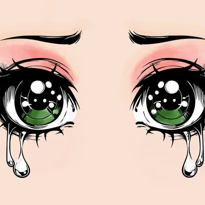 realistic eyes with tears