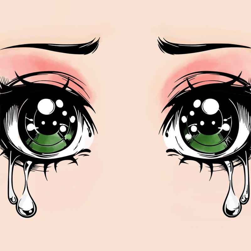 realistic eyes with tears