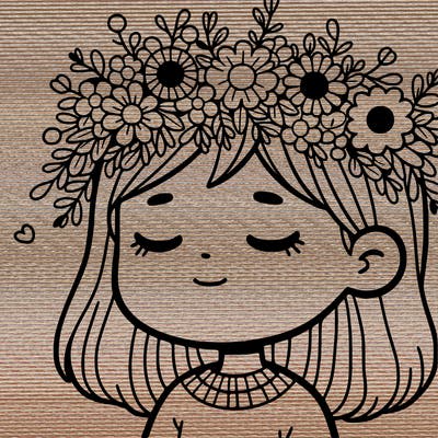 girl with flowers crown