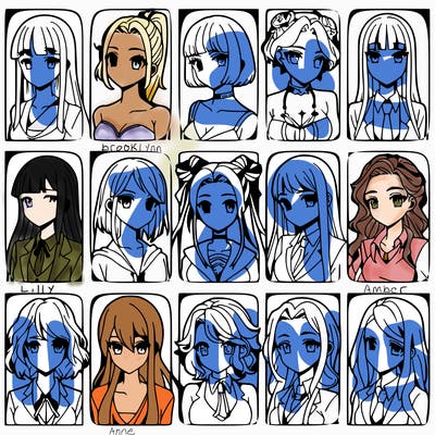 girls that look diffrent anime