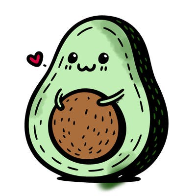 an avocado hugging an avocado