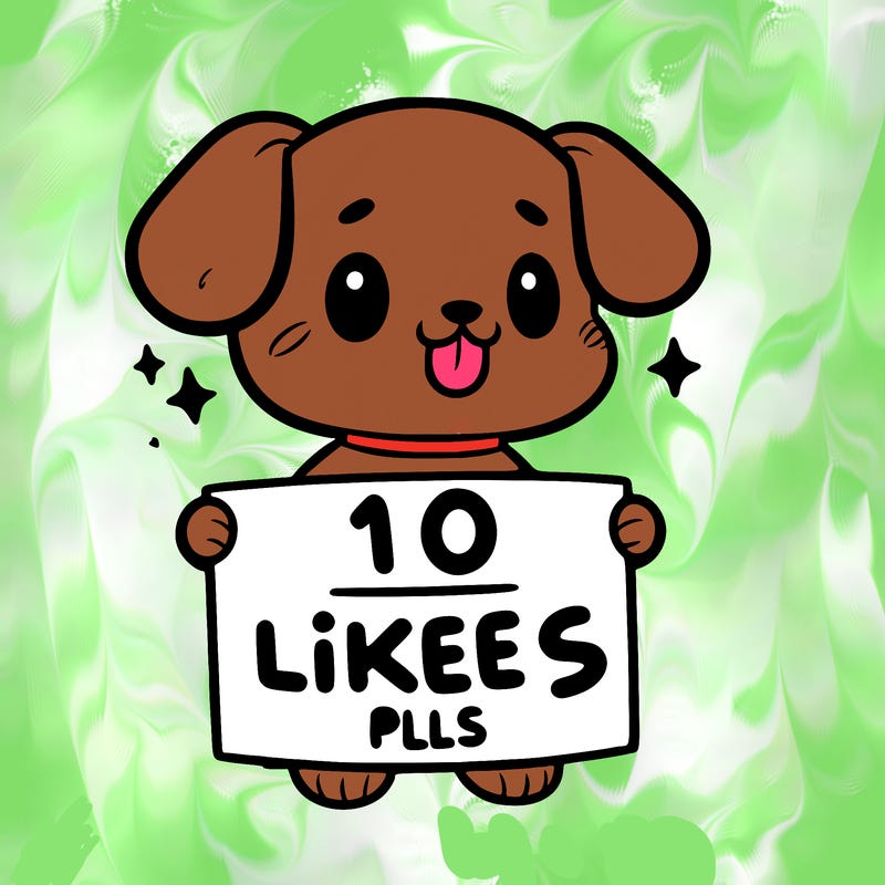 cute dog holding a sign saying 10 likes pls