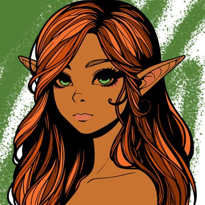 elf girl realistic dark fantasy