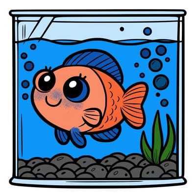 a fish in an aquarium
