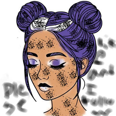 woman with hair buns