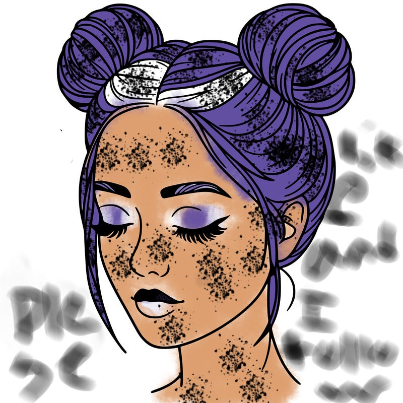 woman with hair buns