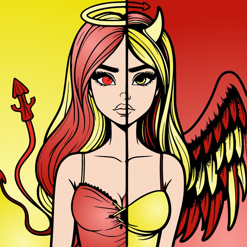devil vs angel realistic girl