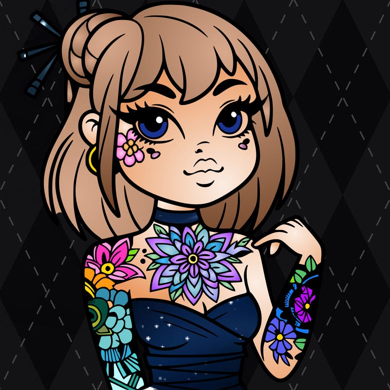 woman with japanese tattoos