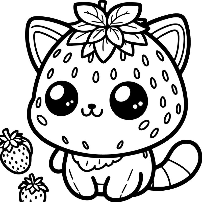 strawberry as a cat