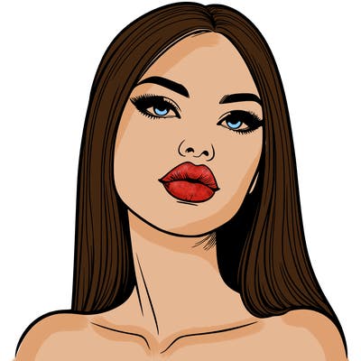 realistic woman with full lips