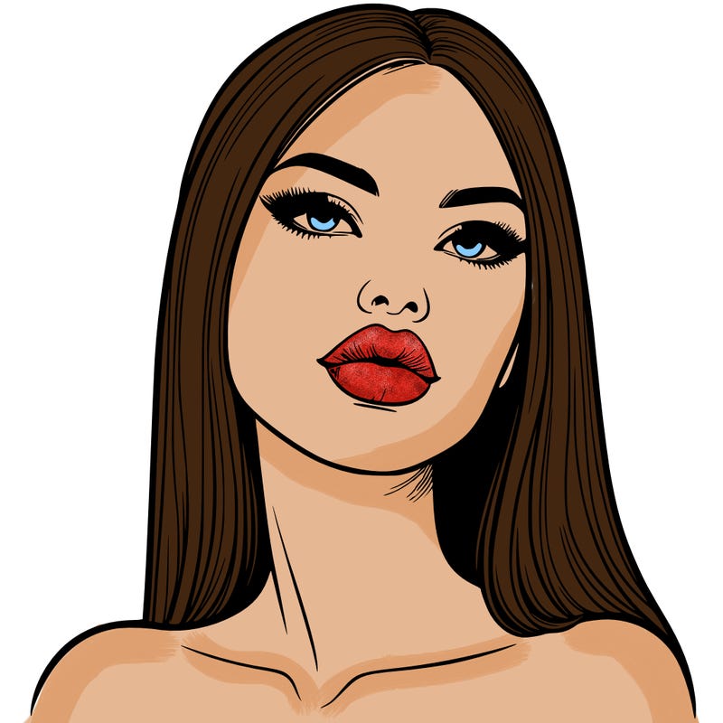 realistic woman with full lips