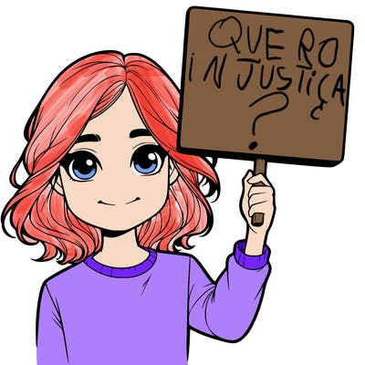 realistic girl holding up a sign