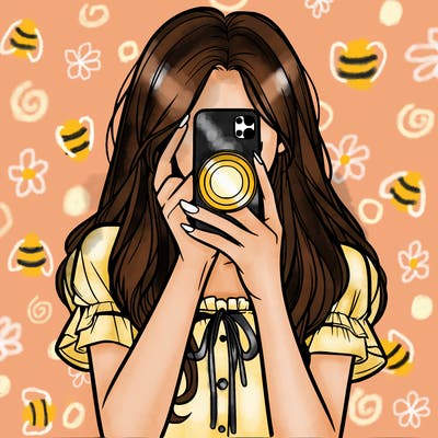 a realistic girl holding her phone taking pictures