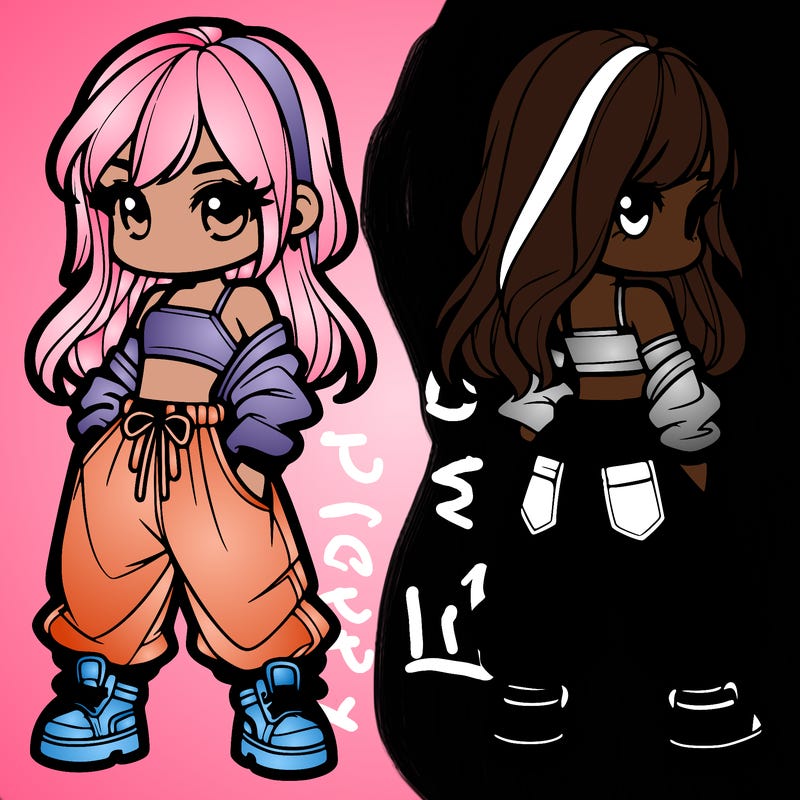 girl in crop top and baggy pants