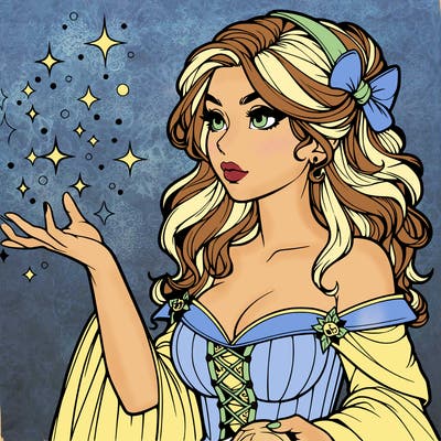 realistic women sorcerer using magic