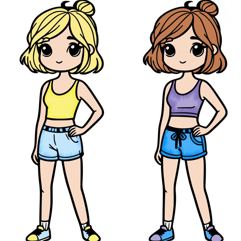 girl in tank top and short