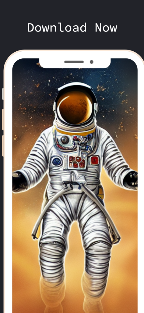 AI Magic Live Sketch: Fast Art - AI generated astronaut artwork on a mobile device screen