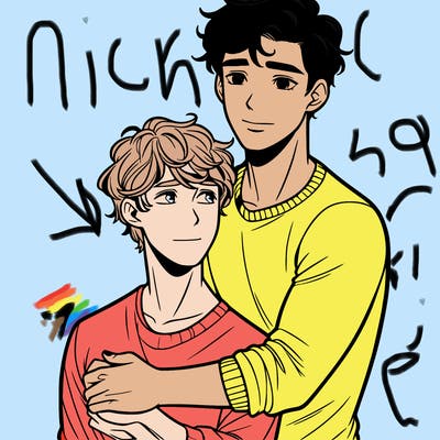 charlie spring cuddling nick nelson from heartstopper