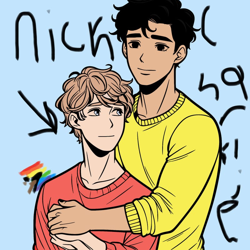 charlie spring cuddling nick nelson from heartstopper