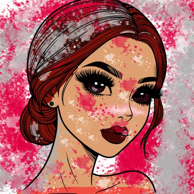 realistic girl with lashes