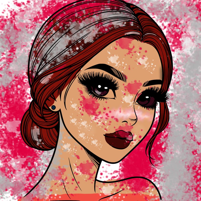 realistic girl with lashes