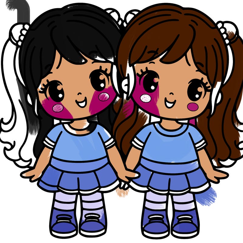 two twin sisters