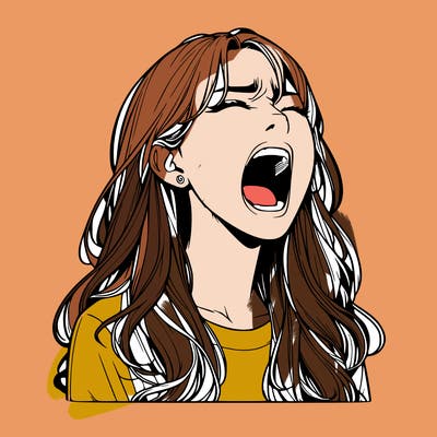 screaming realistic, girl