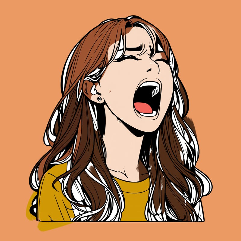 screaming realistic, girl