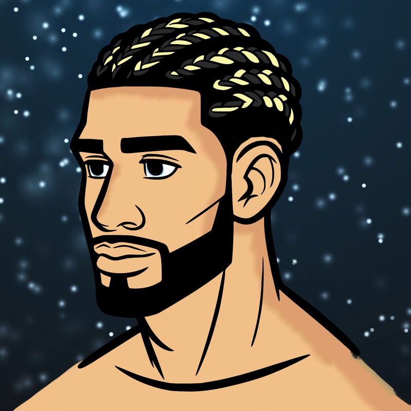 human man with short braids