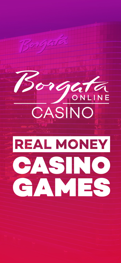 Borgata Casino - Real Money - Borgata Online Casino App Startbildschirm mit Echtgeld-Casinospielen.