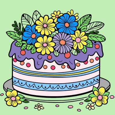 cake with flowers