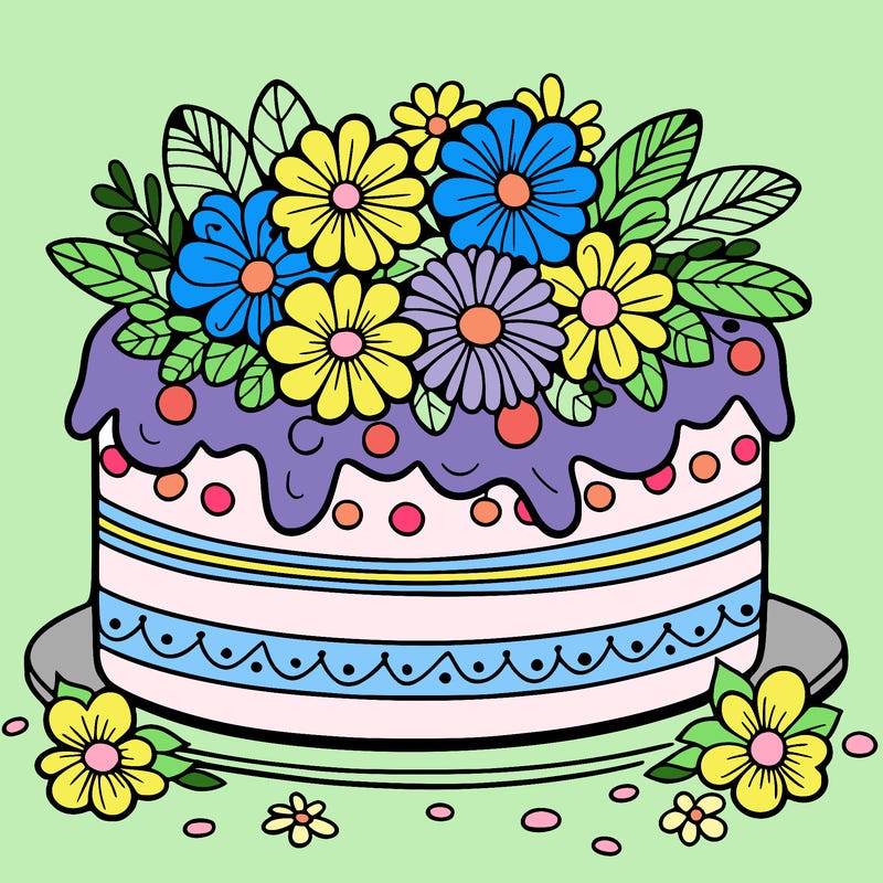 cake with flowers