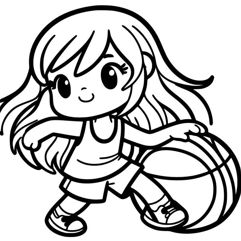 a girl playing basketball