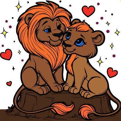 lion and lioness inlove